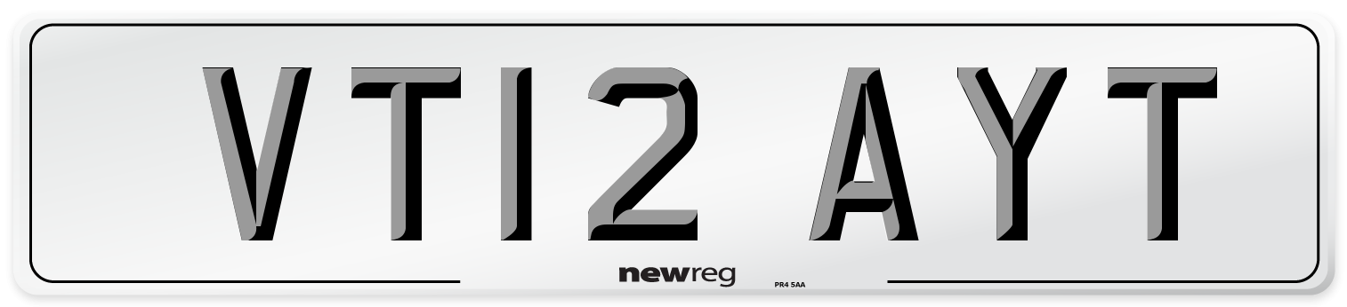 VT12 AYT Number Plate from New Reg